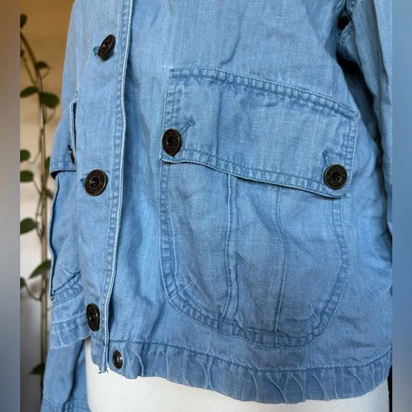 Ralph Lauren Chambray Linen Blend Jacket - Picture 2 of 8